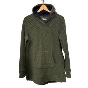 Women's PrAna‎ Hooded Green Textured Wool Blend Sybil Tunic Pullover Size L